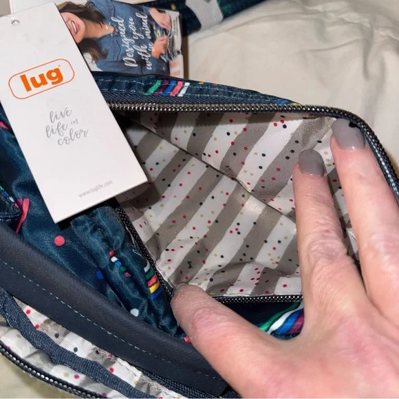 Brand New with Tags Lug Navy Rainbow Dotted Cosmetic Bag - Picture 7 of 11